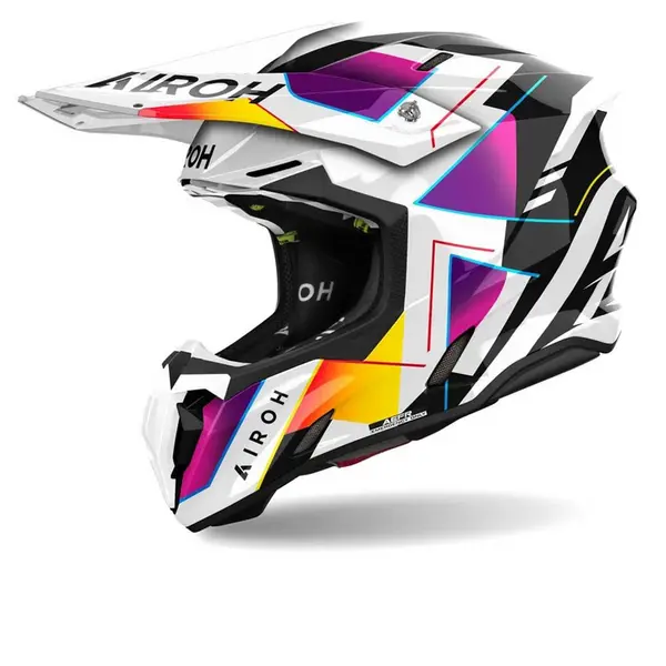 Image of Airoh Twist 3 Rainbow White Purple Offroad Helmet Size M