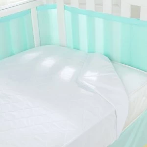 Image of BreathableBaby 3 in 1 Fitted Mattress Protector White.