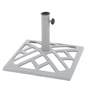 Image of Charles Bentley 9KG Metal Square Parasol Base - Silver