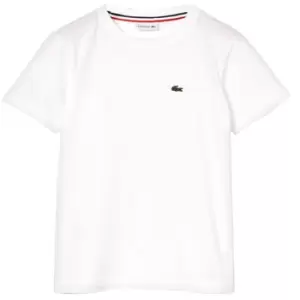 Image of Lacoste Kids Crew Neck Cotton Jersey T-Shirt Size 5 yrs White