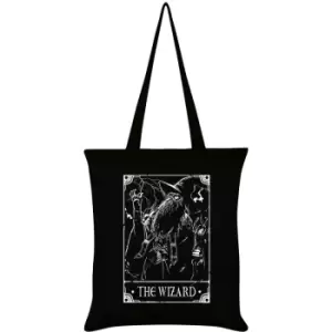 Image of The Wizard Tote Bag (One Size) (Black/White) - Deadly Tarot