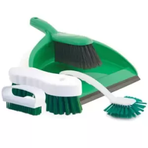 Image of 4 Piece Colour Coded Cleaning Set - Green