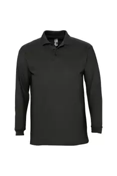 Image of Winter II Long Sleeve Pique Cotton Polo Shirt