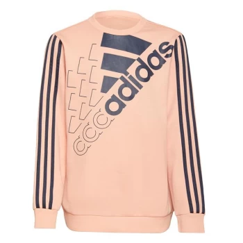 Image of adidas Essentials Logo Sweatshirt (Gender Neutral) - Ambient Blush / Legend Ink