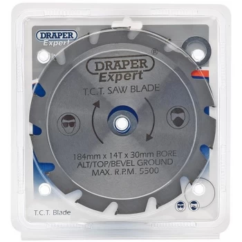 Image of Draper Expert TCT Saw Blade - Nail Cutting 184X30mmx14T