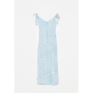 Image of Missguided Strap Midaxi Dress Floral - Blue