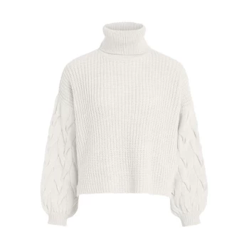 Image of Vila Roll Neck Jumper - White
