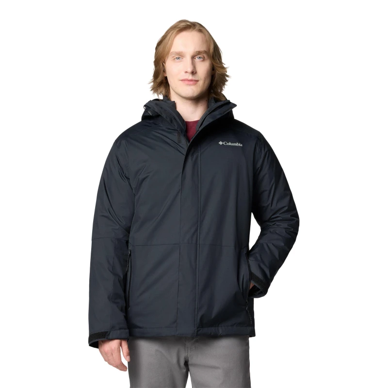 Image of Columbia Mens Point Park 3-in-1 Waterproof Rain Anorak Black male Small