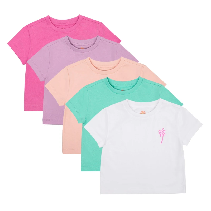 Image of Be You Younger Girl 5 Pack Tropic T-Shirts - Multi Multi 1 - 2 Years