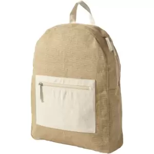 Image of Bullet Jute Backpack (33 x 11 x 43 cm) (Natural)