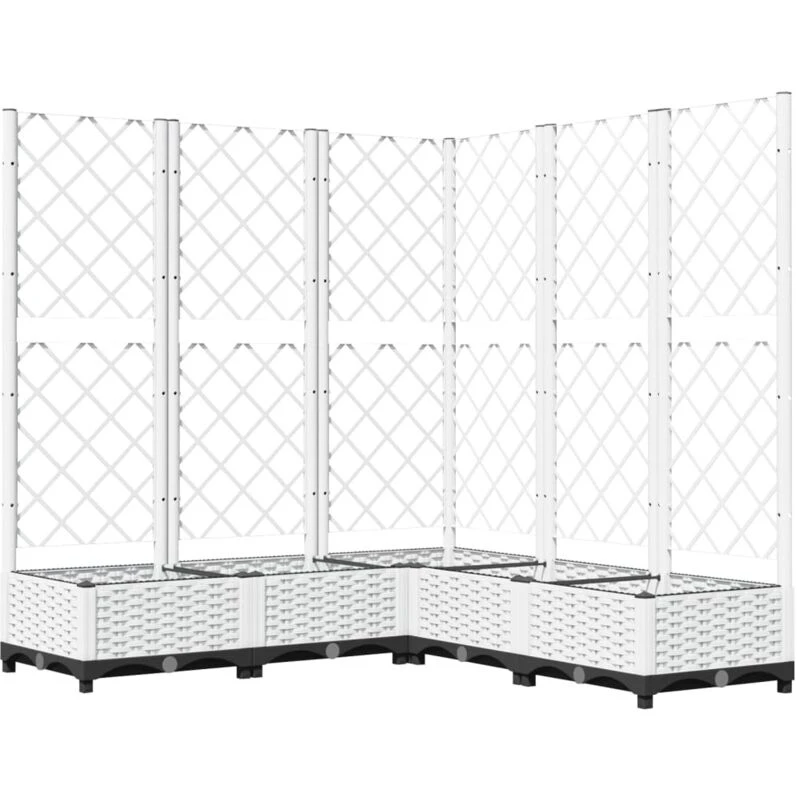 Image of VIDAXL Garden Planter with Trellis White 120x120x121.5cm PP vidaXL 8720845671792