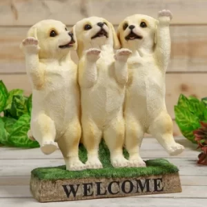 Image of Best of Breed Three Labrador Puppies Welcome Ornament