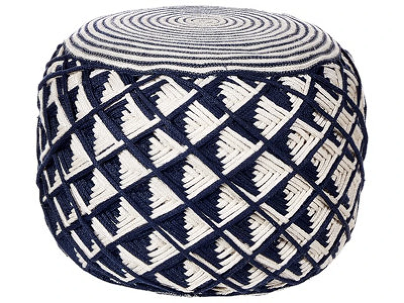 Image of Beliani Pouffe Kawan Synthetic Material Navy Blue
