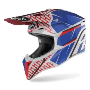 Image of Airoh Wraap Idol Motocross Helmet, red-blue, Size L, red-blue, Size L