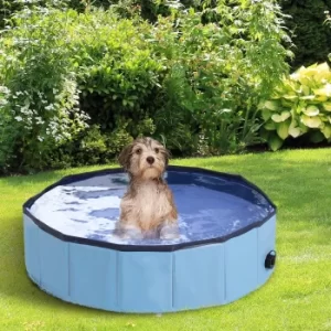 Image of PawHut Pet Swimming Pool, Foldable, 80cm Diameter-Blue