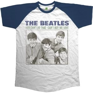 Image of The Beatles - You Can't Do That - Can't Buy Me Love Unisex Medium T-Shirt - Blue,White