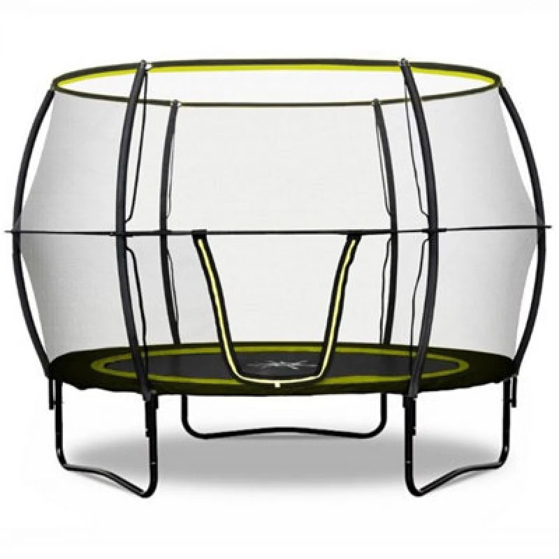 Image of Rebo Base Jump Garden Trampoline With Halo II Enclosure - 10ft Black