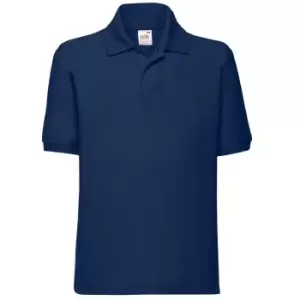 Image of Fruit Of The Loom Childrens/Kids Unisex 65/35 Pique Polo Shirt (Pack of 2) (3-4) (Navy)