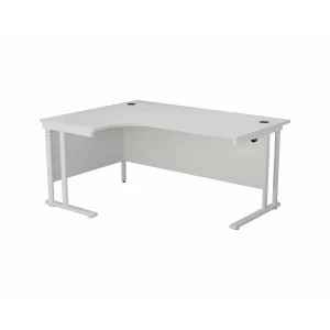Image of TC Office Start White Cantilever Frame Left Hand Crescent Desk 1800x1200mm, White