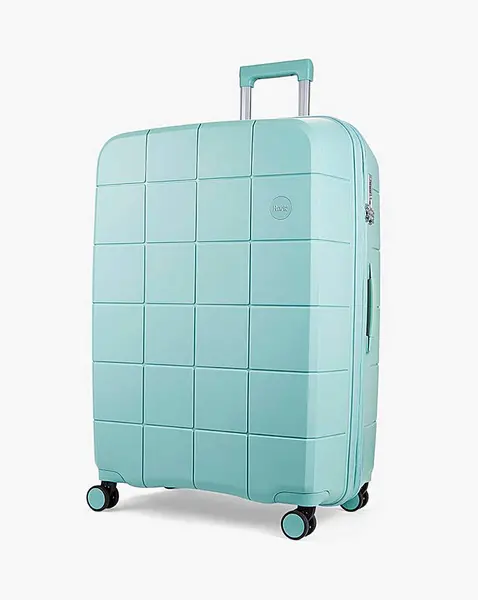 Image of Rock Luggage Pixel VQ4YM Large Hardshell Pastel Green Suitcase