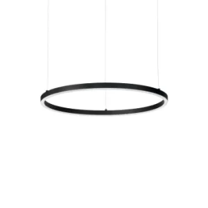 Image of Oracle Integrated LED Circle Ceiling Pendant Lamp 1 Light Black 3000K