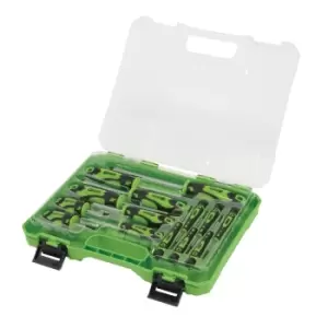 Image of Draper Screwdriver Set With Case (14 Piece) - Green