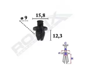 Image of ROMIX Clip, trim-/protection strip AUDI C70332 8K0868307