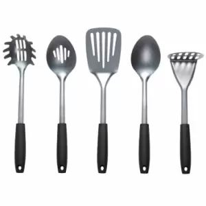Image of Russell Hobbs Rh01722 Pearlised 5 Piece Kitchen Utensil Set - Grey