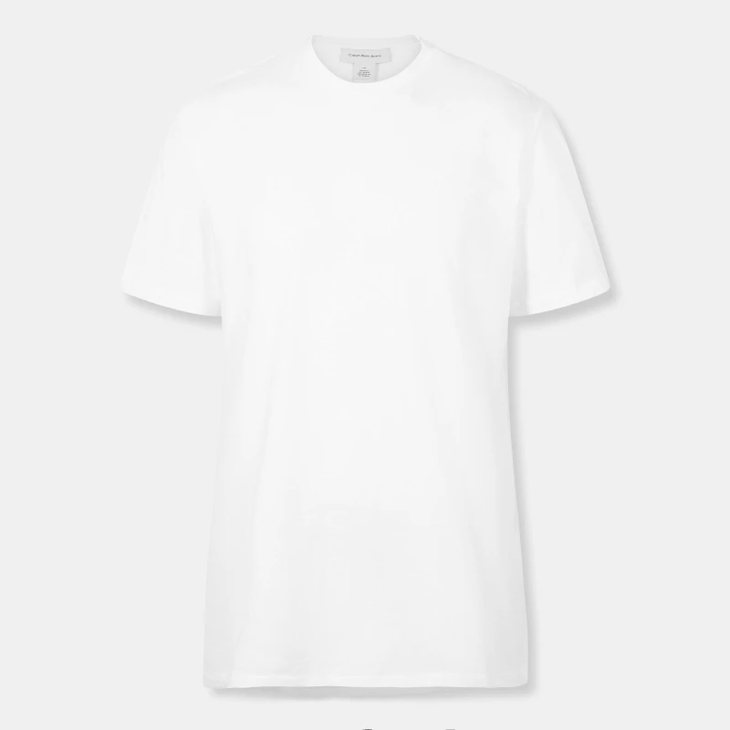 Image of Calvin Klein Jeans Mens Short Sleeve Crew Neck T-Shirt White male XL