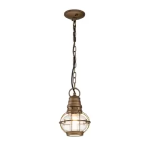 Image of Kichler Bridgepoint Outdoor Pendant Ceiling Light Natural Brass, IP44