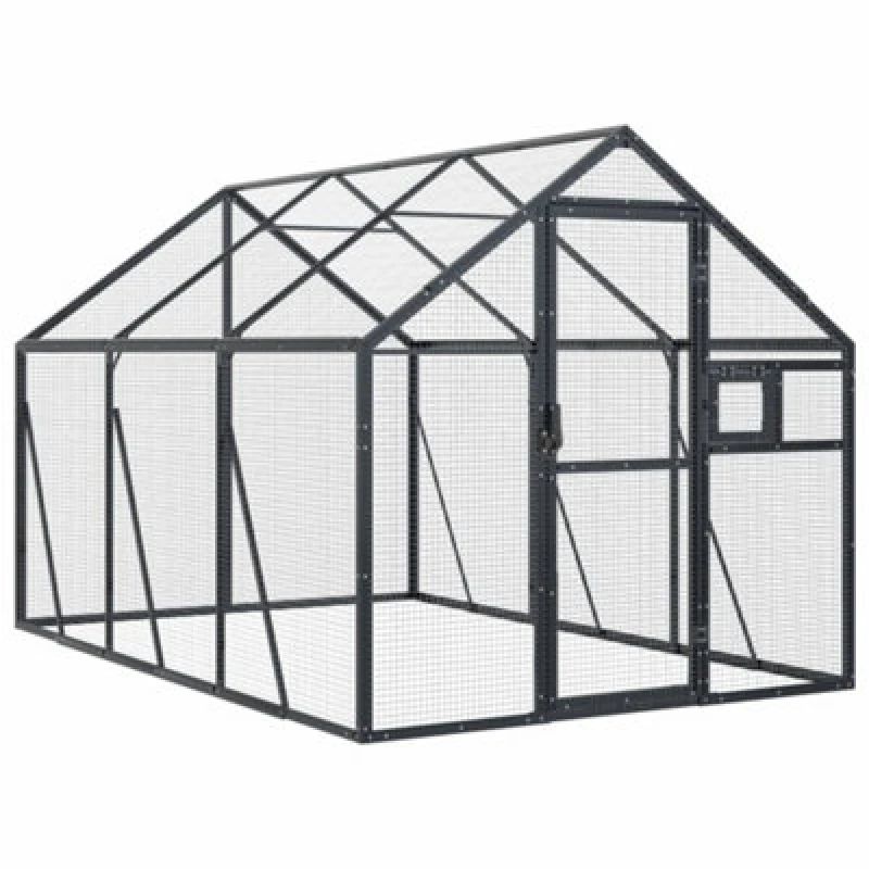 Image of vidaXL Aviary Anthracite 1.79x3x1.85 m Aluminium, Grey 3155802
