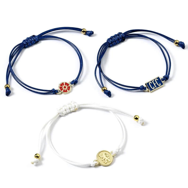 Image of The Carat Shop Chelsea Football Club Friendship Bracelet Set of 3