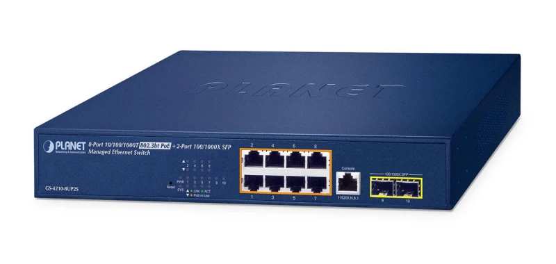 Image of PLANET IPv6/IPv4. 8-Port Managed L2/L4 Gigabit Ethernet (10/100/1000)