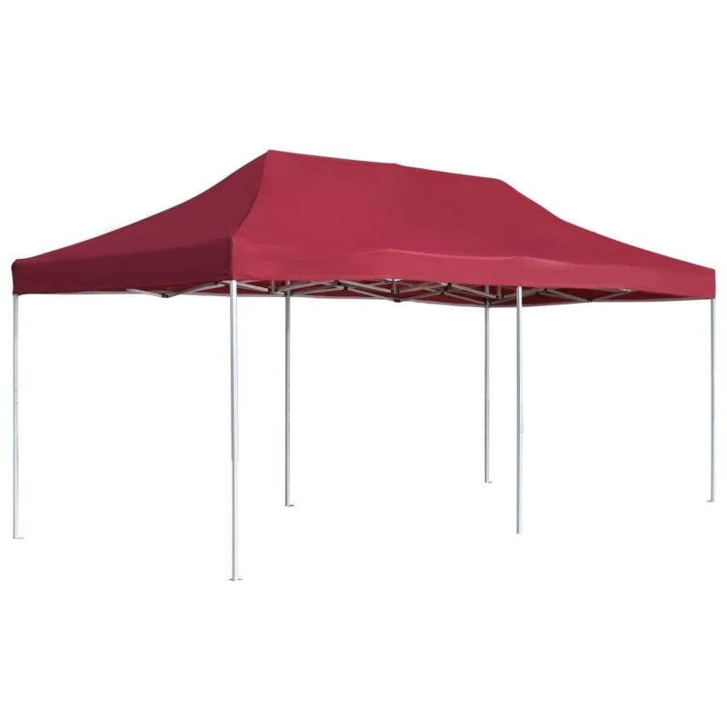 Image of vidaXL Professional Folding Party Tent Aluminium 6x3 m Wine Red, Red 45504