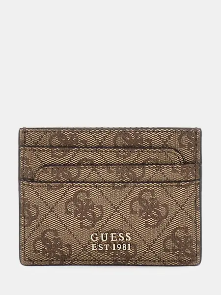 Image of Guess Laurel 4G Logo Card Holder 14794468 Beige