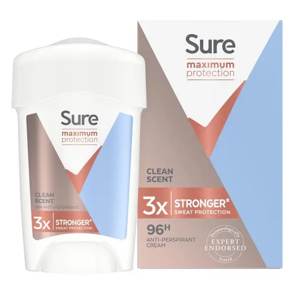 Image of Sure Maximum Protection Clean Scent Deodorant Cream 45ml