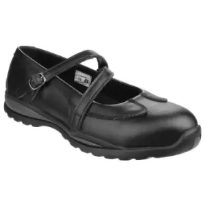 Image of Amblers Womens/Ladies 55 S1P Buckle Safety Shoes (4 UK) (Black)
