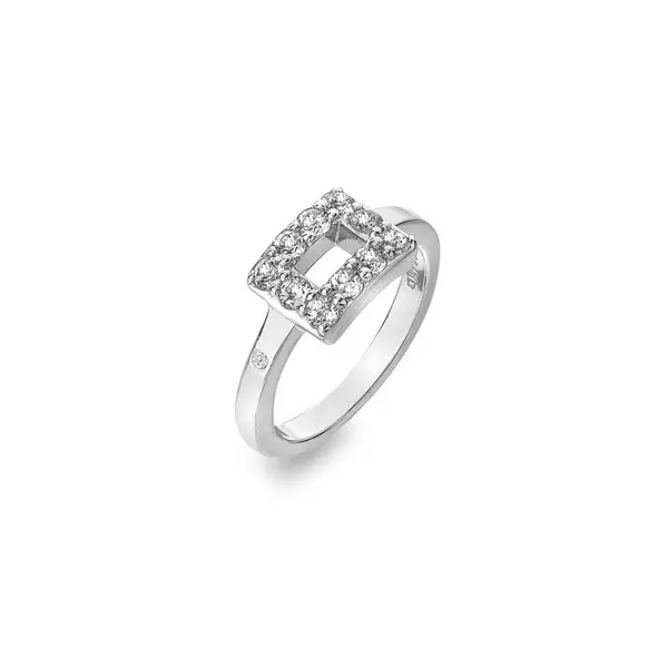 Image of Hot Diamonds Sterling Silver White Topaz Echo Ring DR240/M Size: Size