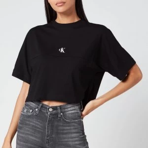 Image of Calvin Klein Jeans Womens Puff Print Back Logo T-Shirt - CK Black - S