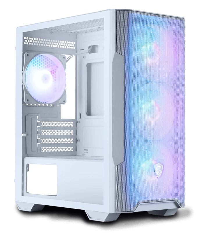 Image of MSI MAG FORGE M100R ARGB Tempered Glass Windowed mATX Mid Tower PC Gaming Case - White
