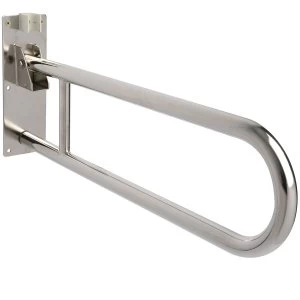 Image of Croydex Stainless Steel Fold Away Hand Rail - Chrome
