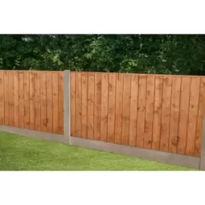 Image of Forest Garden Closeboard Fence Panel 6' x 3' (3 Pack) in Golden Brown Timber