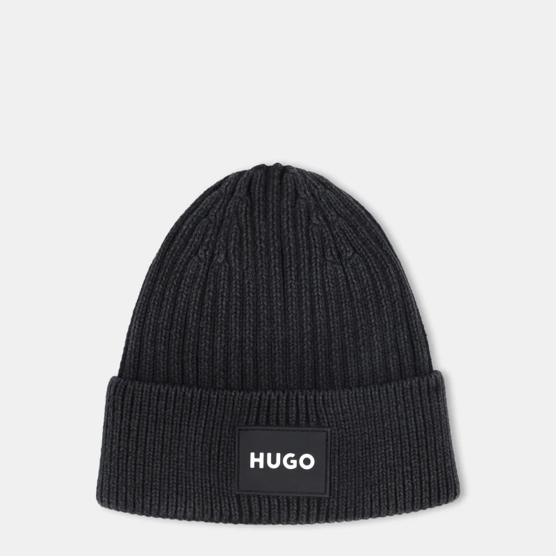 Image of Hugo Logo Beanie Black unisex Infants