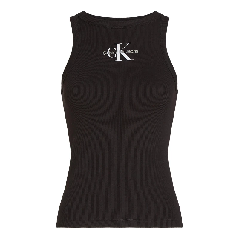 Image of Calvin Klein Jeans Calvin Klein Jeans Archival Monologo Tank Top - Black 12 Female