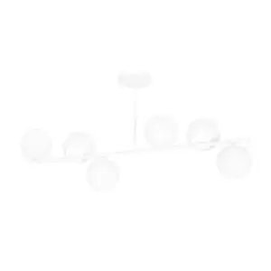 Image of Bior White Globe Ceiling Light with White Glass Shades, 6x E14