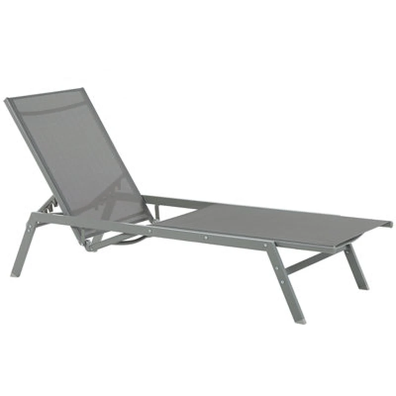 Image of Beliani Sun Lounger Vernazza Reclining Metal Grey