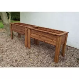 Image of 2 x Wooden Wiltshire Raised Planter Bed Pot Medium Trough - Charles Taylor