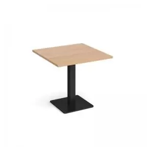 Image of Brescia square dining table with flat square Black base 800mm - beech