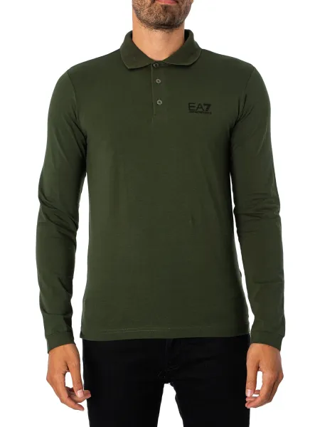 Image of Longsleeved Logo Polo Shirt