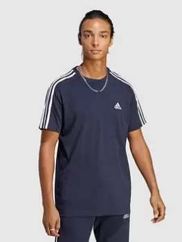 Image of adidas Sportswear Essentials Single Shirt 3-Stripes T-Shirt - Navy, Size XS, Men